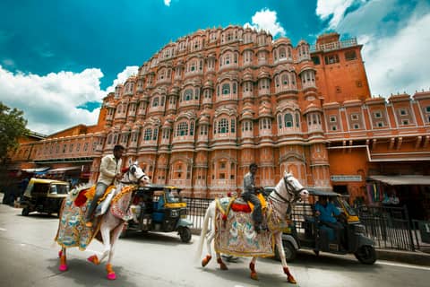 Hawa Mahal in Jaipur at golden hour