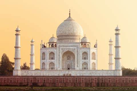 The Taj Mahal in golden evening light